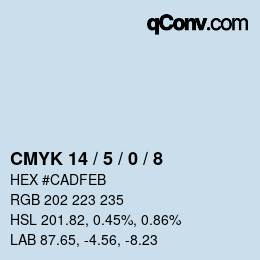 Color code: CMYK 14 / 5 / 0 / 8 | qconv.com