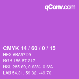 カラーコード: CMYK 14 / 60 / 0 / 15 | qconv.com