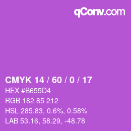 Color code: CMYK 14 / 60 / 0 / 17 | qconv.com