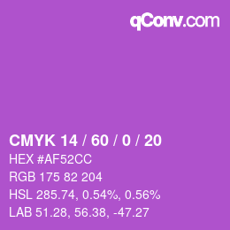 カラーコード: CMYK 14 / 60 / 0 / 20 | qconv.com