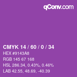 カラーコード: CMYK 14 / 60 / 0 / 34 | qconv.com