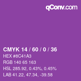 Color code: CMYK 14 / 60 / 0 / 36 | qconv.com
