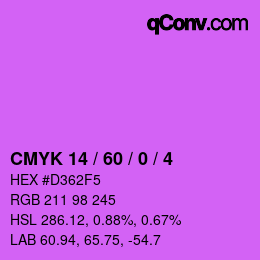 カラーコード: CMYK 14 / 60 / 0 / 4 | qconv.com