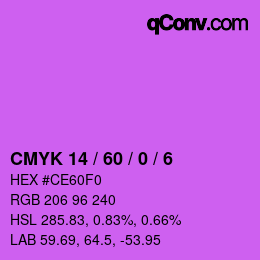 Color code: CMYK 14 / 60 / 0 / 6 | qconv.com