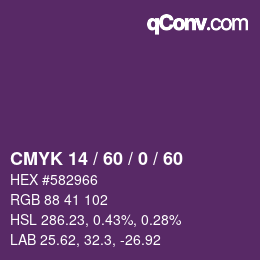 カラーコード: CMYK 14 / 60 / 0 / 60 | qconv.com