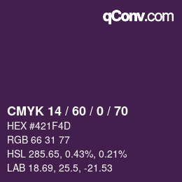 颜色代码: CMYK 14 / 60 / 0 / 70 | qconv.com