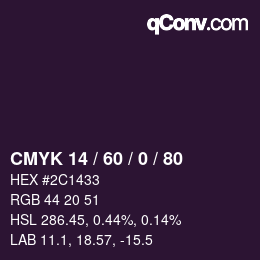 カラーコード: CMYK 14 / 60 / 0 / 80 | qconv.com