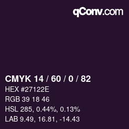 カラーコード: CMYK 14 / 60 / 0 / 82 | qconv.com