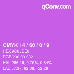 カラーコード: CMYK 14 / 60 / 0 / 9 | qconv.com