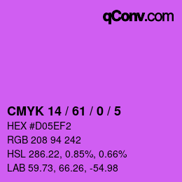 カラーコード: CMYK 14 / 61 / 0 / 5 | qconv.com