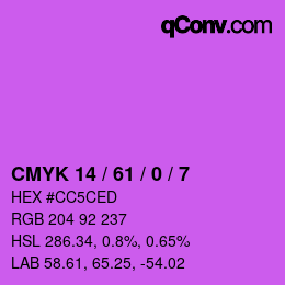 Color code: CMYK 14 / 61 / 0 / 7 | qconv.com