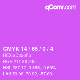 カラーコード: CMYK 14 / 65 / 0 / 4 | qconv.com