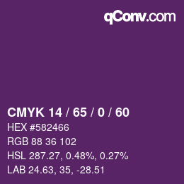 颜色代码: CMYK 14 / 65 / 0 / 60 | qconv.com