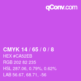 Color code: CMYK 14 / 65 / 0 / 8 | qconv.com