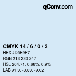 カラーコード: CMYK 14 / 6 / 0 / 3 | qconv.com