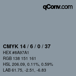 Color code: CMYK 14 / 6 / 0 / 37 | qconv.com
