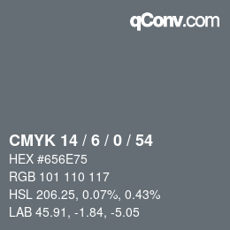 Color code: CMYK 14 / 6 / 0 / 54 | qconv.com