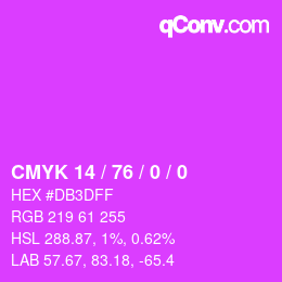 カラーコード: CMYK 14 / 76 / 0 / 0 | qconv.com