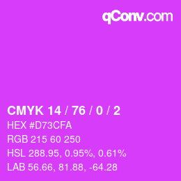 Color code: CMYK 14 / 76 / 0 / 2 | qconv.com