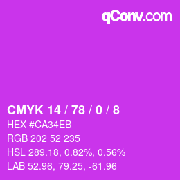 カラーコード: CMYK 14 / 78 / 0 / 8 | qconv.com