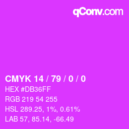 Color code: CMYK 14 / 79 / 0 / 0 | qconv.com