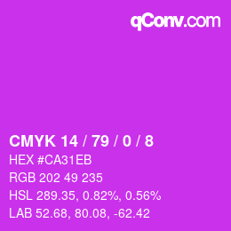 カラーコード: CMYK 14 / 79 / 0 / 8 | qconv.com