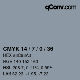 Color code: CMYK 14 / 7 / 0 / 36 | qconv.com