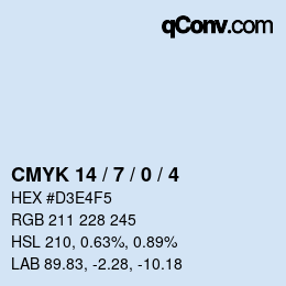 カラーコード: CMYK 14 / 7 / 0 / 4 | qconv.com