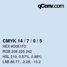カラーコード: CMYK 14 / 7 / 0 / 5 | qconv.com