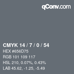 カラーコード: CMYK 14 / 7 / 0 / 54 | qconv.com