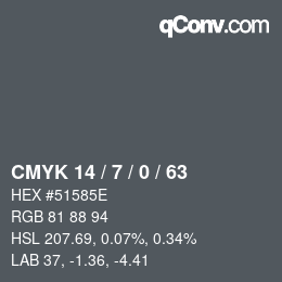 カラーコード: CMYK 14 / 7 / 0 / 63 | qconv.com