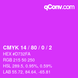 Color code: CMYK 14 / 80 / 0 / 2 | qconv.com