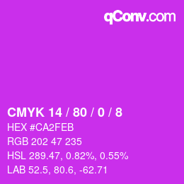 カラーコード: CMYK 14 / 80 / 0 / 8 | qconv.com