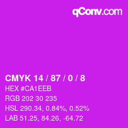 カラーコード: CMYK 14 / 87 / 0 / 8 | qconv.com