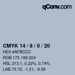 Color code: CMYK 14 / 8 / 0 / 20 | qconv.com