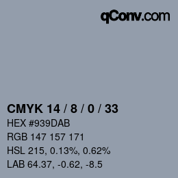 Color code: CMYK 14 / 8 / 0 / 33 | qconv.com