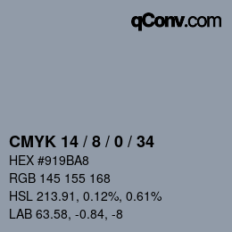 Color code: CMYK 14 / 8 / 0 / 34 | qconv.com