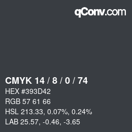 カラーコード: CMYK 14 / 8 / 0 / 74 | qconv.com