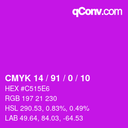 Color code: CMYK 14 / 91 / 0 / 10 | qconv.com