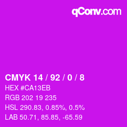 Farbcode: CMYK 14 / 92 / 0 / 8 | qconv.com