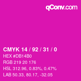 カラーコード: CMYK 14 / 92 / 31 / 0 | qconv.com