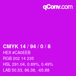 カラーコード: CMYK 14 / 94 / 0 / 8 | qconv.com