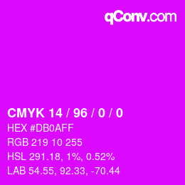 カラーコード: CMYK 14 / 96 / 0 / 0 | qconv.com