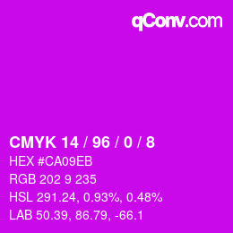 カラーコード: CMYK 14 / 96 / 0 / 8 | qconv.com