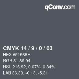 Color code: CMYK 14 / 9 / 0 / 63 | qconv.com