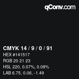 Color code: CMYK 14 / 9 / 0 / 91 | qconv.com