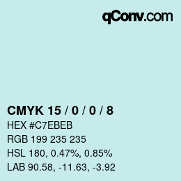 Color code: CMYK 15 / 0 / 0 / 8 | qconv.com