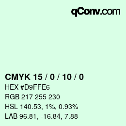カラーコード: CMYK 15 / 0 / 10 / 0 | qconv.com