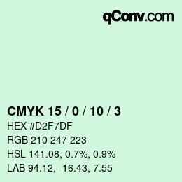 Color code: CMYK 15 / 0 / 10 / 3 | qconv.com