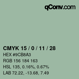 Código de color: CMYK 15 / 0 / 11 / 28 | qconv.com